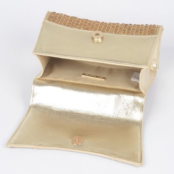 Metallic Rhinestone Hotfix Top Handle Flap Bag - Picture 9 of 9